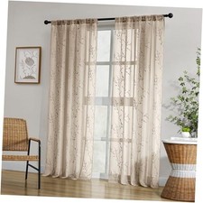 Sheer Curtains 52 X 84 Inches Length 2 Panels 52"W x 84"L Pack of 2 Taupe