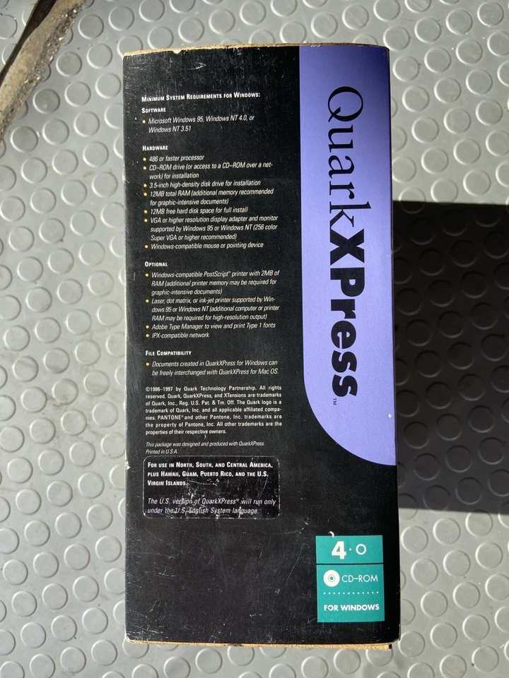 Vintage QuarkXpress 4.04 for Windows (Manual, CD, floppy & Original Box - Image 3 of 4