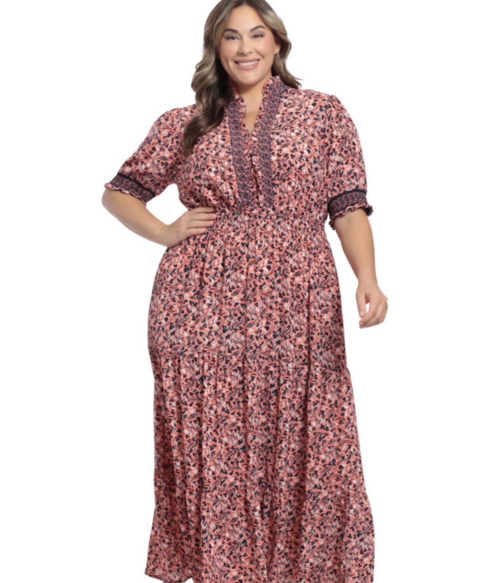 NWOT London Times Beautiful Cottage Floral V- Neck Maxi Dress 24W | eBay