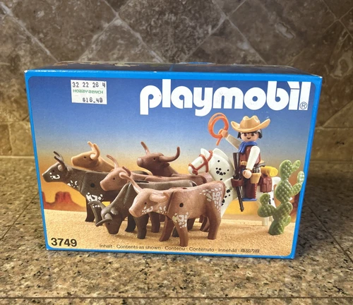 Vintage Playmobil 3749 Longhorn Trail Indian Set Western Cowboy 1990 NEW SEALED