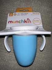 Munchkin Miracle 360 Trainer Cup 7oz Blue Spoutless Toddler Drinking Cup NEW