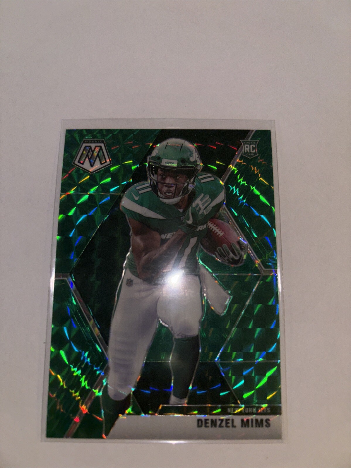 2020 Panini Mosaic - Rookies Mosaic Green Prizm #225 Denzel Mims (RC)
