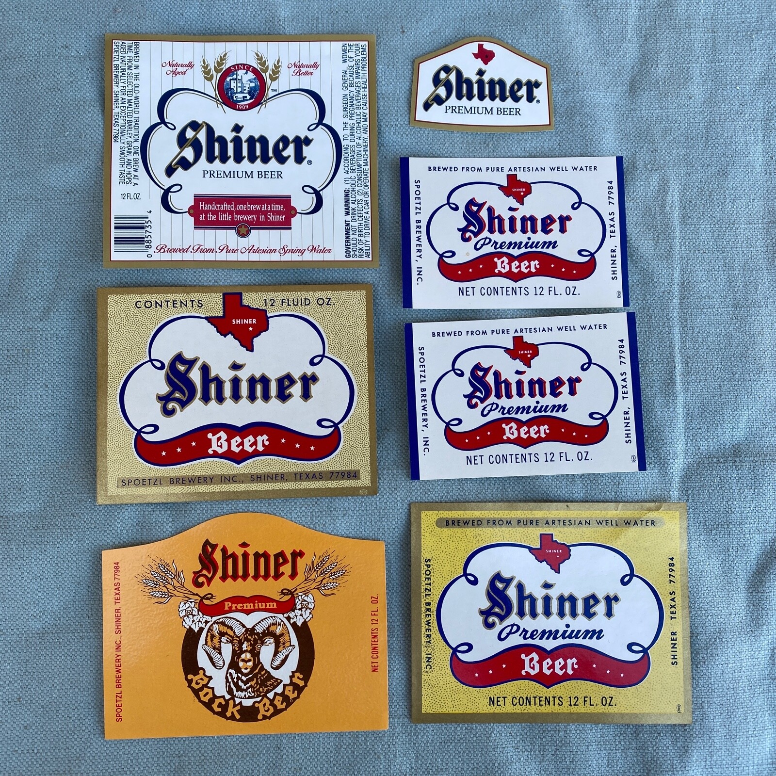 Shiner Premium Bock Beer Label Labels Texas Brewery Spoetzl Vintage