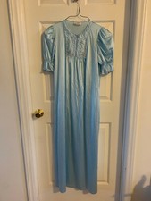 NWOT Vintage Heiress Nightgown Blue Size Small Short PUFFY Sleeves