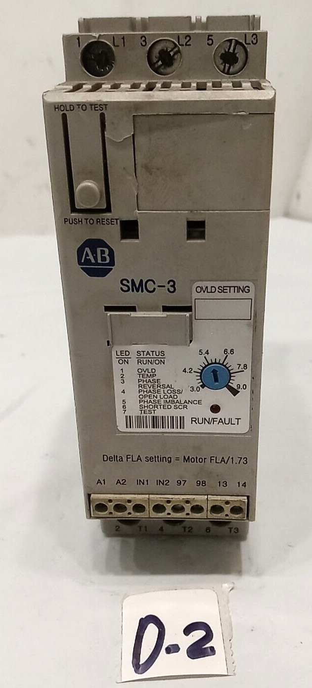 ALLEN BRADLEY 150-C9NBD SER B SMC-3 Soft Start Smart Motor Controller SKU 220174