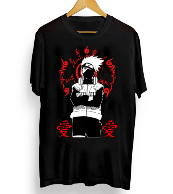 Naruto Shippuden Men's T-Shirt Size S to 4 XL Graphic Print Black