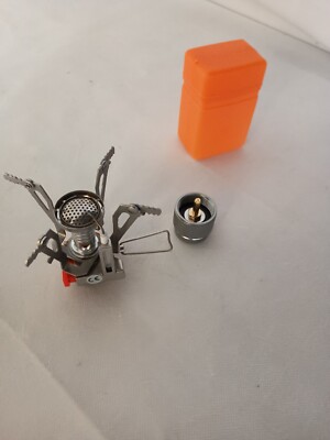 NURGAZ Ultraleichter Tragbarer Campingkocher mit Piezo-Zündung - Edelstahl & Alu