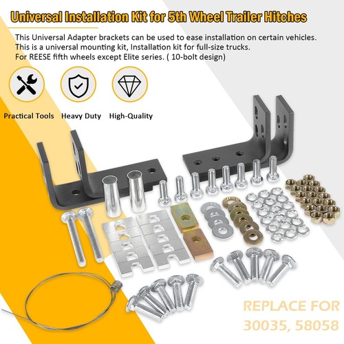 30035 Fifth Wheel Hitch Installation Kit Hardware Brackets for Full Size Trucks* - Picture 4 of 12