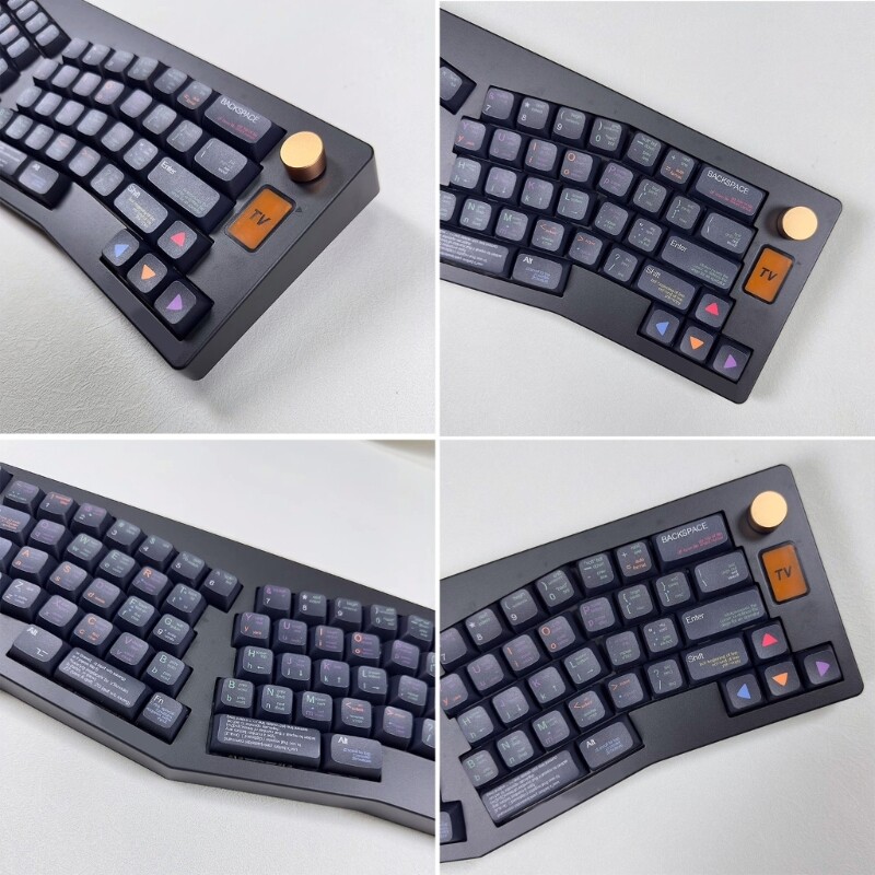 Mechanical Keyboard XDA Profile Sublimated Keycaps 128Pcs Black for Programmers and Typists