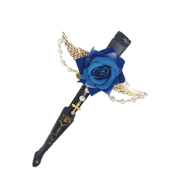 3D Flower Wing Palaces Fan Gothics Lolitas Hand Fan Folding Hand Held