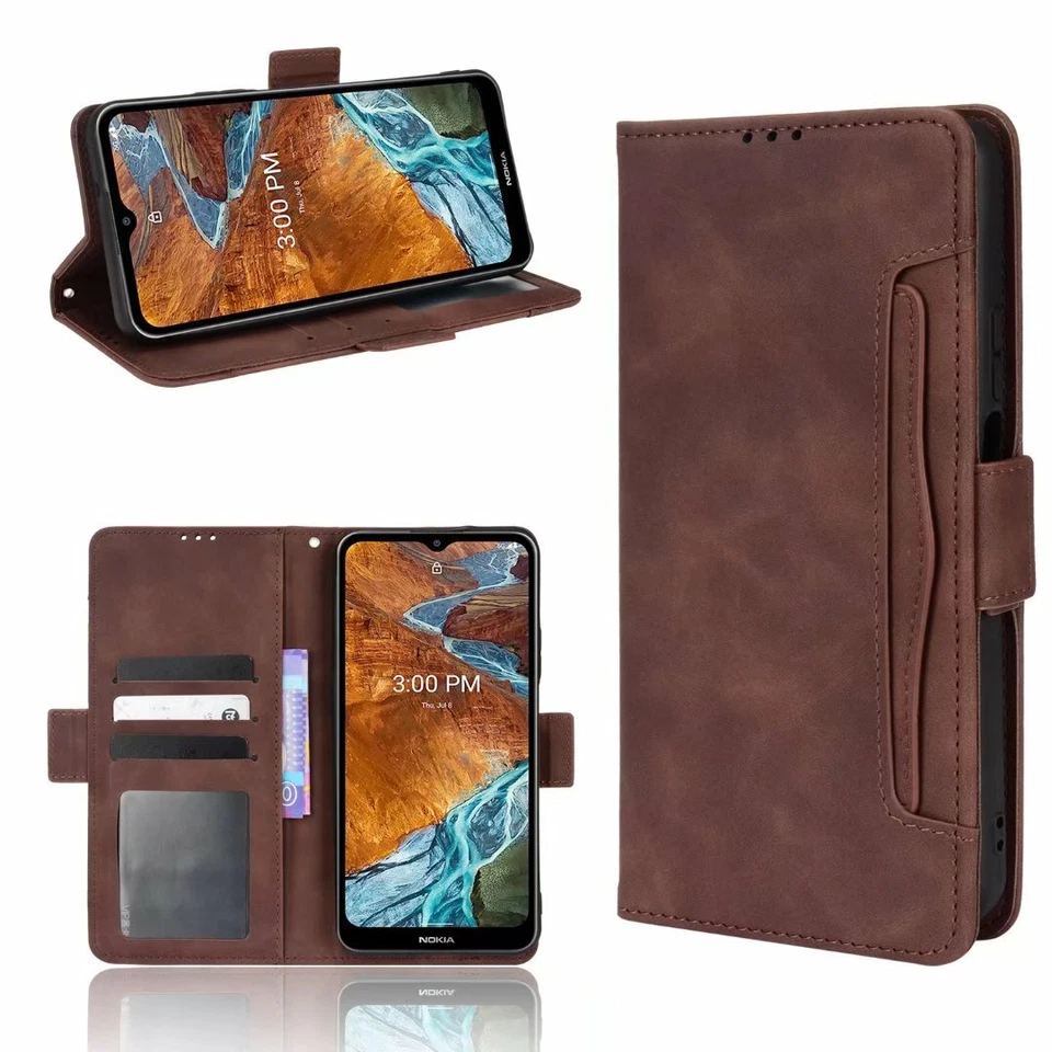 For Nokia G300 Premium Retro Leather Wallet Flip Stand Case + Screen Protector - Image 3 of 4