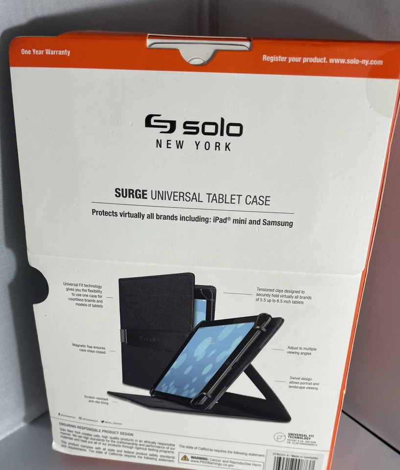 Solo STM222-4 Storm Universal Fit Tablet / eReader Case Fits All iPad Minis - Image 2 of 4