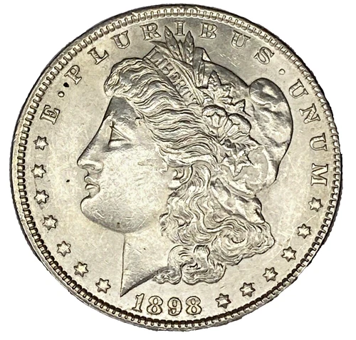 1898P Morgan Silver Dollar Good Circulated& ungraded uncertified / Square Holder