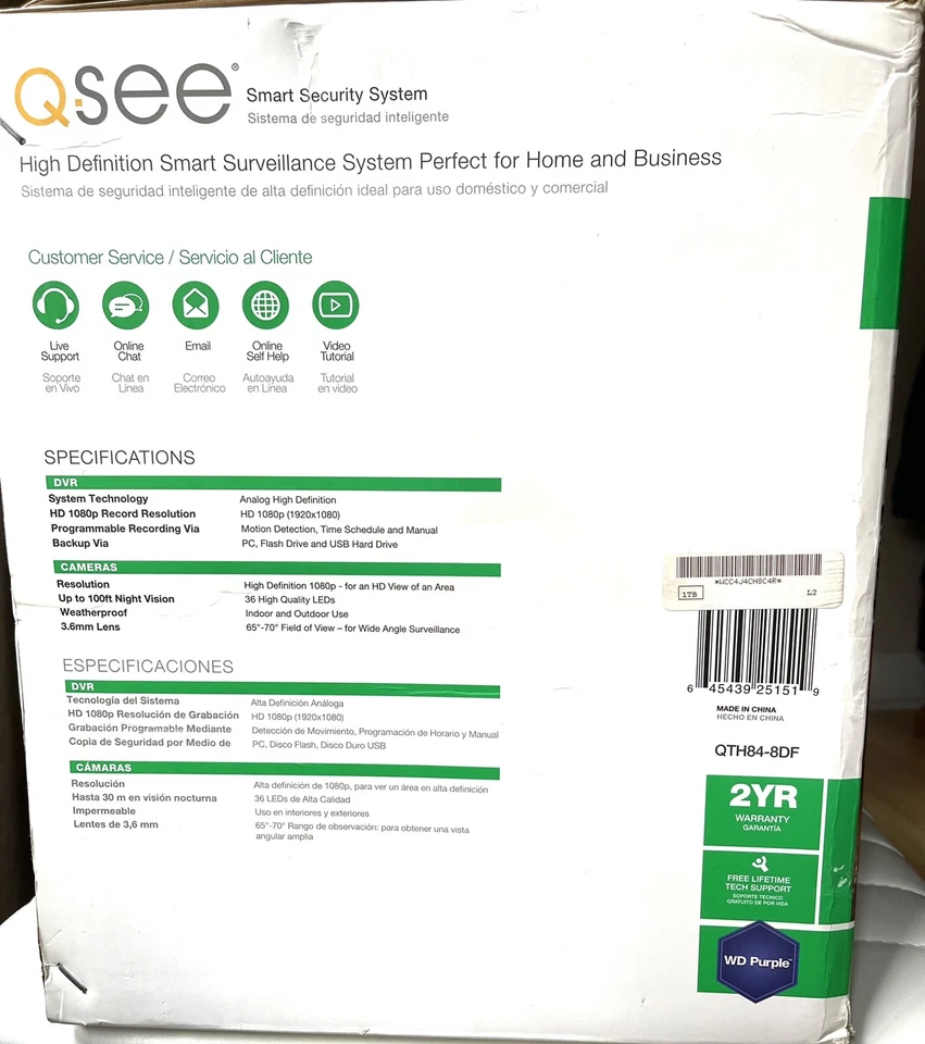 Q.see.Smart Security System.HD1080p.8CH DVR+8 Cameras (open box) - Image 2 of 4