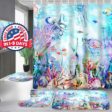 Cortinas de Ba o Set Completo Accesorios para Ba os Moderno para Ducha 4Pcs NEW