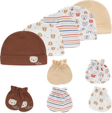 Hat and Mittens Set Newborn Hats Caps for Boys Girls