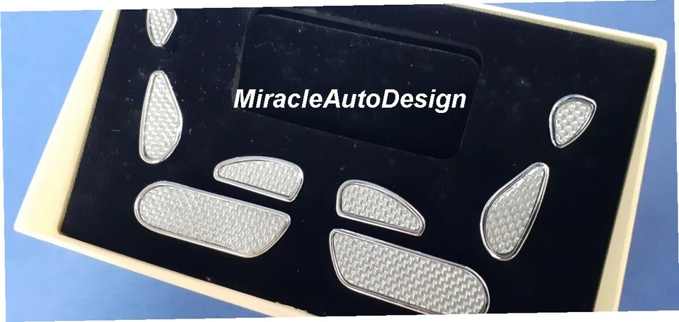 2 СЕРЕБРИСТЫЕ КАРБОНОВЫЕ КРЫШКИ ПЕРЕКЛЮЧАТЕЛЕЙ ПИТАНИЯ ПЕРЕДНЕГО СИДЕНЬЯ ДЛЯ MERCEDES W220 S-CLASS W215 CL - Изображение 3 из 3