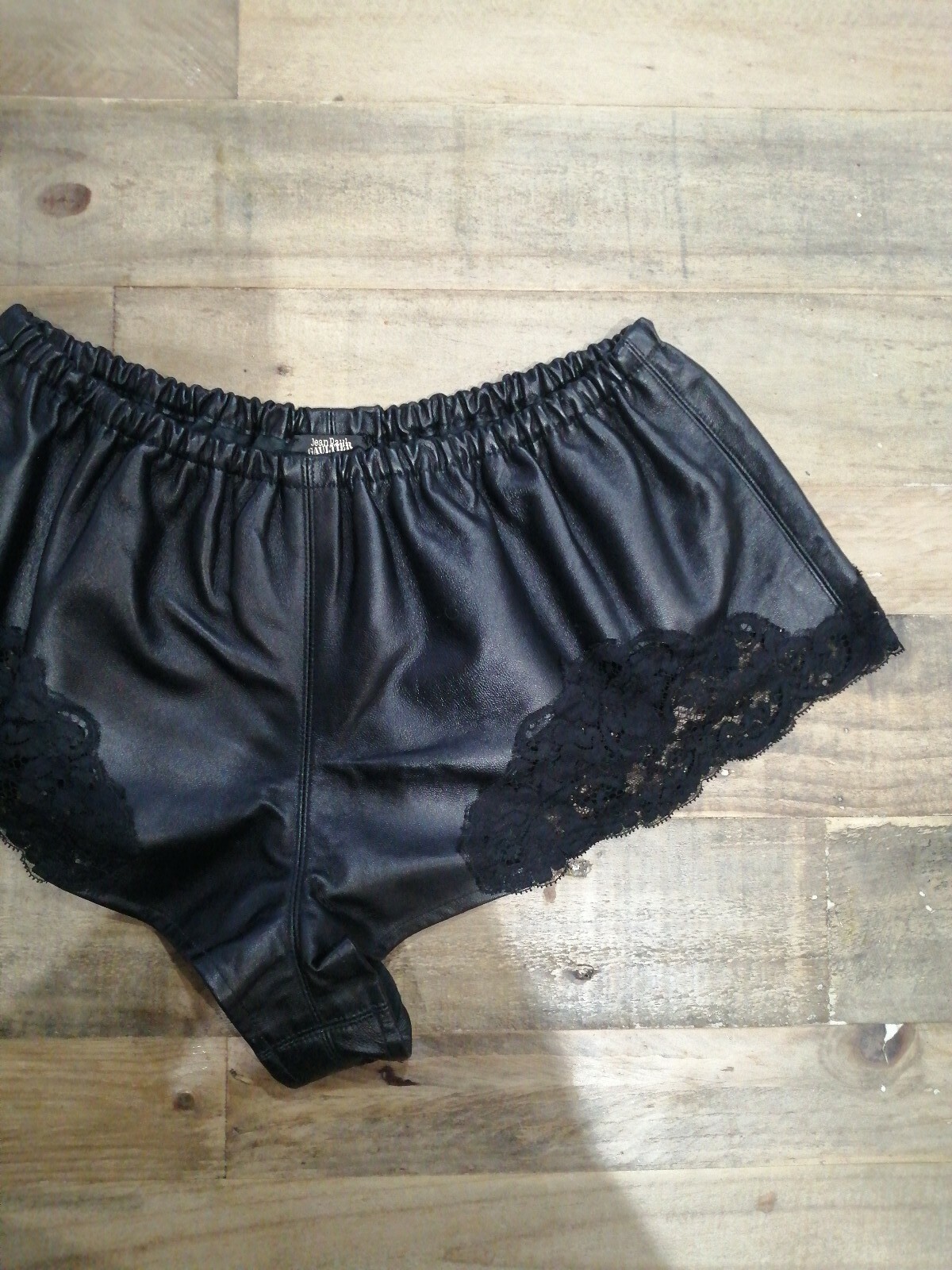 JEAN PAUL GAULTIER LEATHER AND LACE SHORTS SZ S image 5
