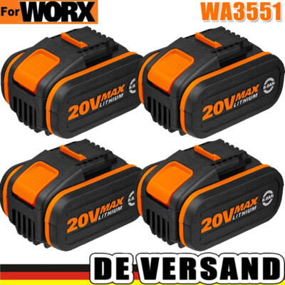 2X 4X 20V MAX 8,0Ah Akku Für Worx Ersatzakku WA3553 WA3556 WA3551