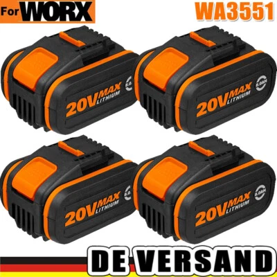 FOR WORX Batería de repuesto 4X 8,0AH para Worx 20V Li-Ion WA3553 WA3551.1 WA3572 WA3550 8AH