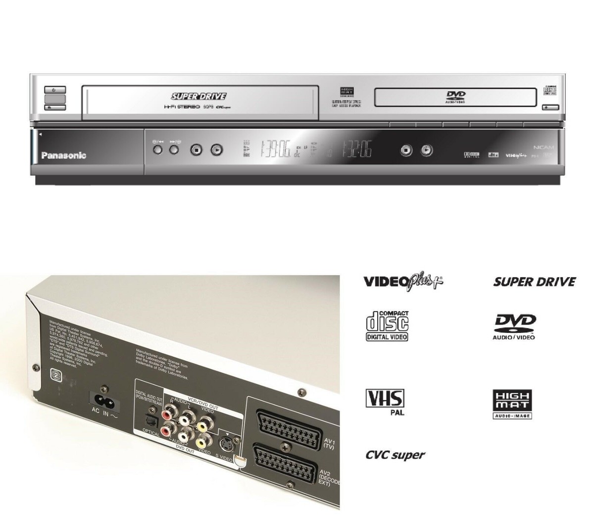 Panasonic NV-VP30 DVD Player/VCR VHS EXT CCTV Recorder 1yr