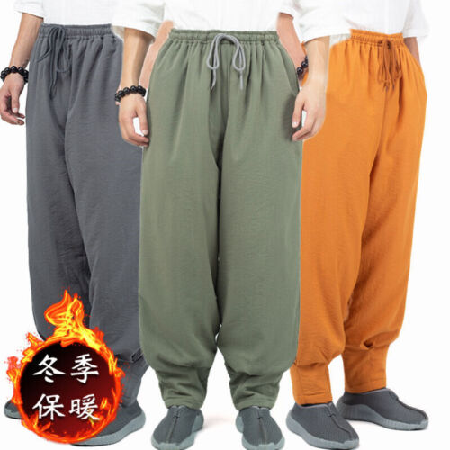 Buddhist Monk Pants Shaolin Kung Fu Pants Autumn Winter Trousers Tai Chi Trouser