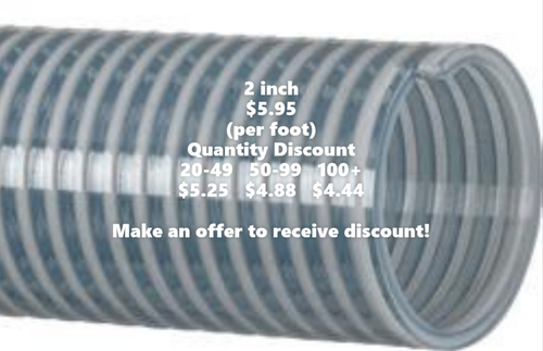 Kanaflex 2 inch Water Suction Hose Clear PVC (per foot) - 110 CL - Picture 1 of 2