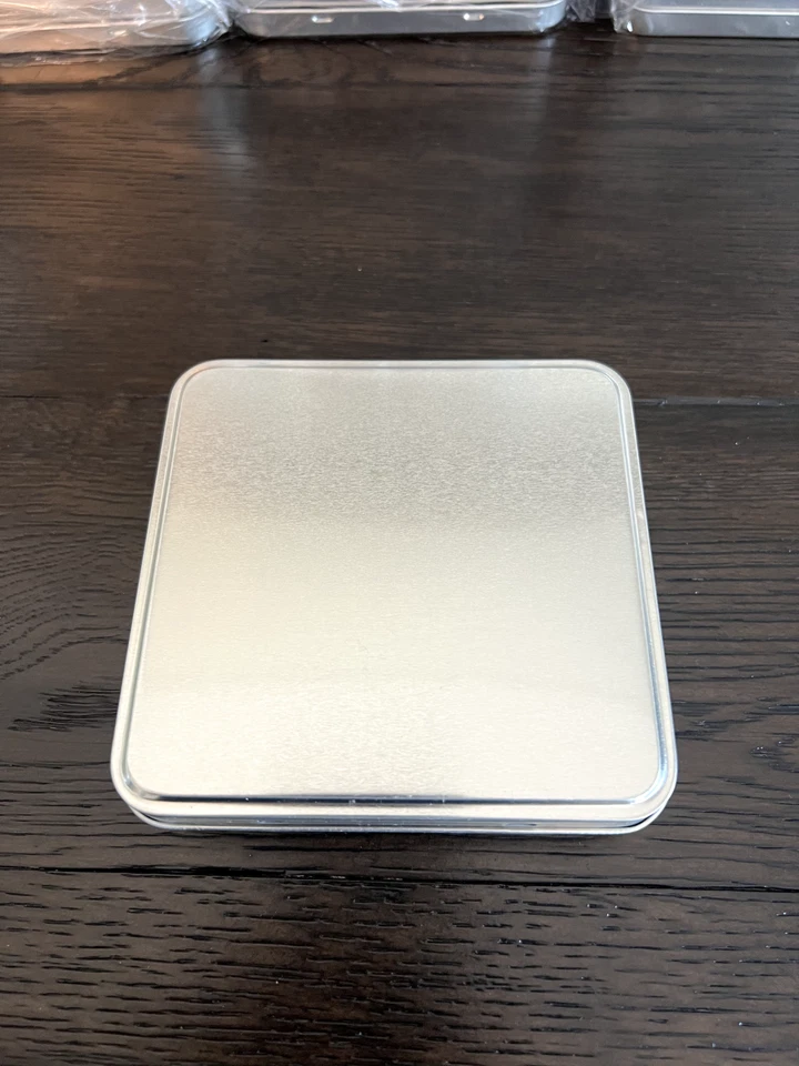 Lote de 24 latas cuadradas con bisagras caja de tarjetas de regalo caja de almacenamiento artesanal diario basura Foto 4 de 4