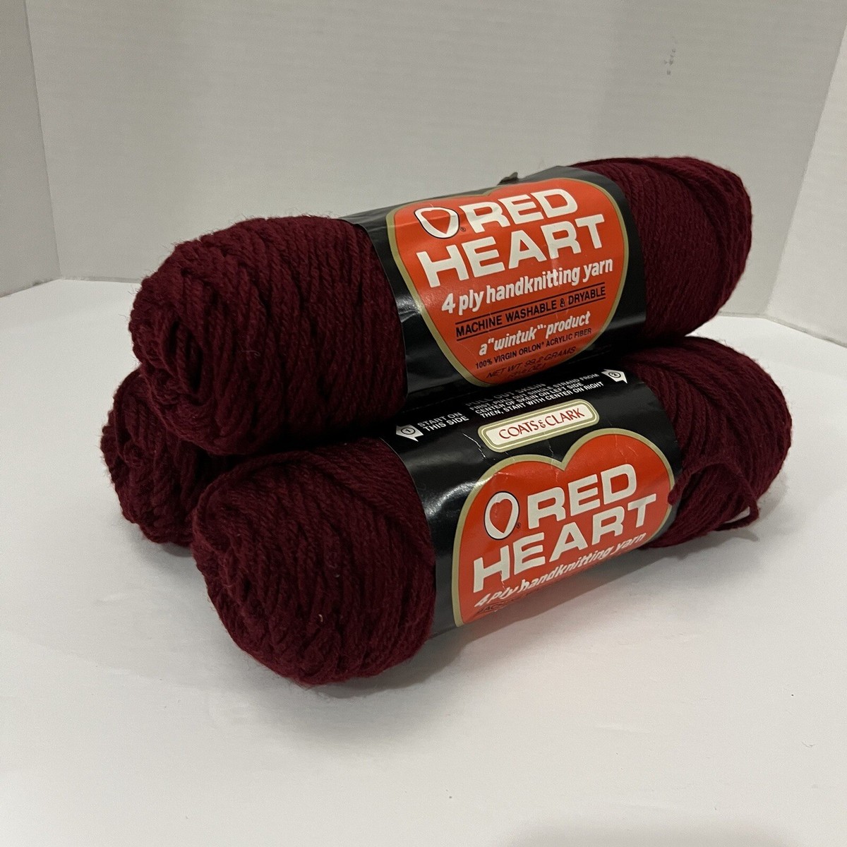 VINTAGE COATS & CLARK RED HEART Knit & Crochet YARN 762 Lot Of 3