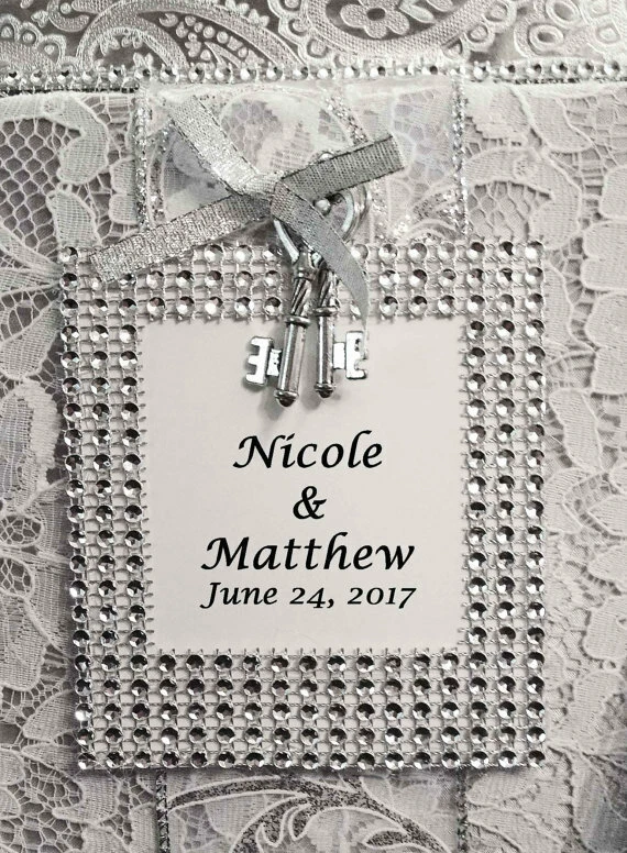 Caja de tarjetas de boda, #plata, #bling, #brillante, dos niveles, #personalizada, hecha a pedido Foto 4 de 4