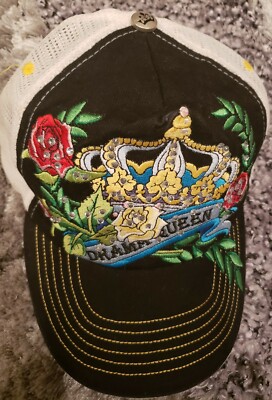 Rhinestone Embroidered Fitted Cap Ed Hardy Rhinestone Embroidered