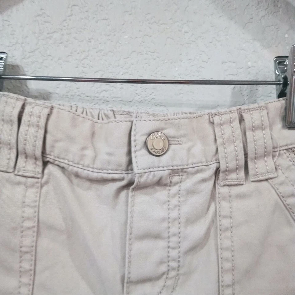Carter's Girls Sz 5 Tan Capri Cargo Pants Lace Trim 100% Cotton - Image 3 of 4