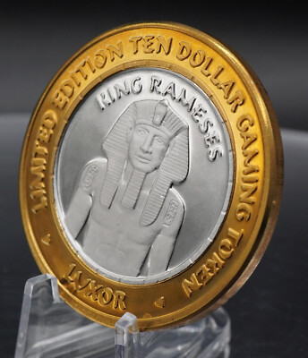 2000 Millennium Luxor King Rameses $10 game token 999 FINE Silver