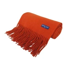 Michel Klein Muffler Fringe Cashmere 100 Orange Ladies