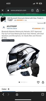 Bluetooth Modular Motorcycle Helmet Size M