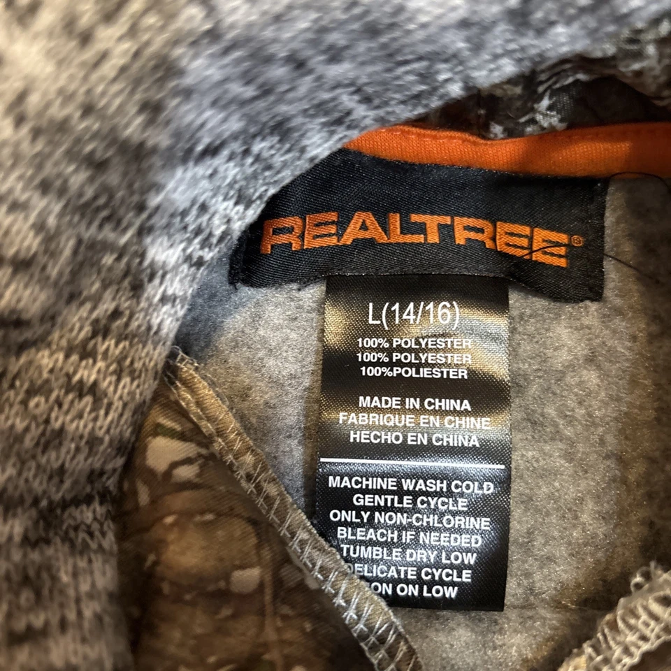 REALTREE Sudadera con Capucha Pullover SUDADERA Niños Talla 14-16 L NUEVO Gris Naranja Negro Foto 4 de 4