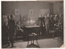 Verhandlungen w&auml;hrend der Schlacht von Sedan - Antiker Kunstdruck - Um 1900