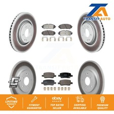 Coated Brake Rotor & Semi-Metallic Pad Front Rear Kit For 2022-2024 Kia Carnival