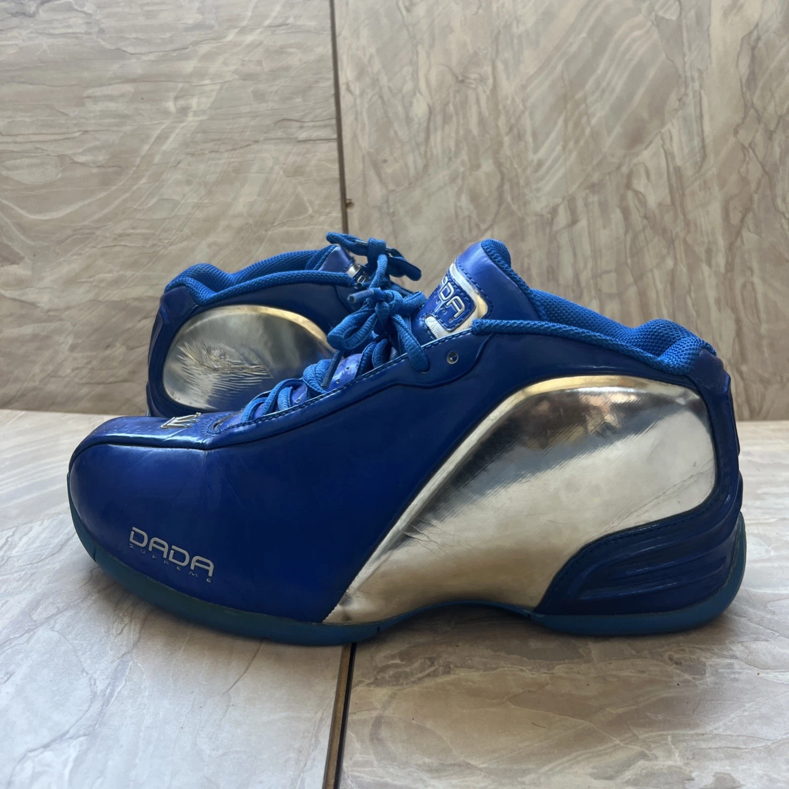 Chaussures DADA Supreme CDubbz Chris Webber pointure 9,5 bleu chrome argent rares