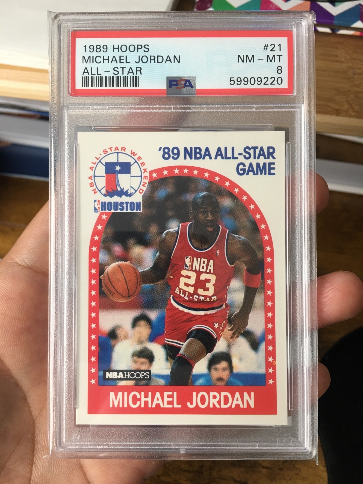 1989 Hoops Michael Jordan All Star #21 Chicago Bulls PSA NM-MT 8