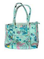 Borsa da viaggio Vera Bradley trapuntata Get Carried Away floreale menta fiori