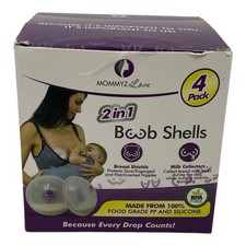 Mommyz Love Boob shells 2 in 1 silicone breast shield milk collectors 2 Pair New