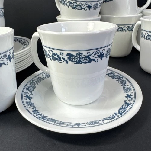 Vintage Corelle Corning Old Town Blue Cup and Saucer  Set - You Choose Quantity