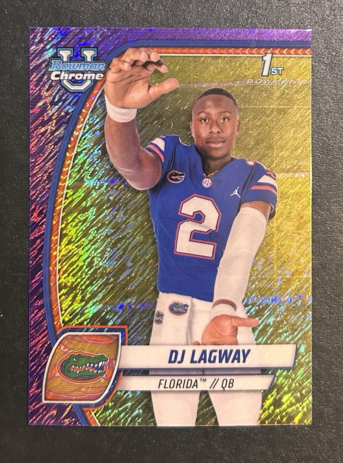 2024 Bowman University Chrome DJ Lagway #63 Purple Shimmer Refractor (RC)
