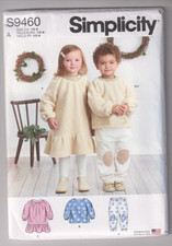 9460 SIMPLICITY - DRESS TOP  PANTS - UNISEX Kids Sz 6m to 8
