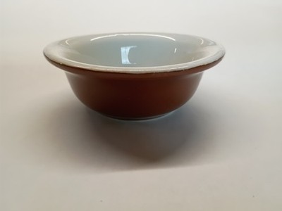 Vintage Hall China Brown and White Restaurant Ware Small Sauce Condiment Bowl