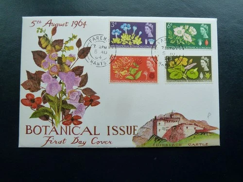 GB  First day   fdc from 1964 Botanical congress Fareham CDS PHOSPHOR