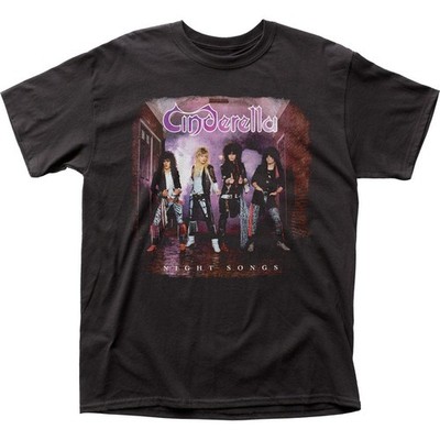 Cinderella Night Songs Mens T Shirt Music Classic Concert Rock Band Tee Black