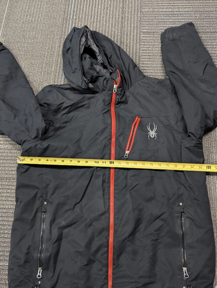 Chaqueta de esquí Spyder para hombre, negra, talla L. Cremallera completa con capucha 3M Thinsulate Foto 3 de 4
