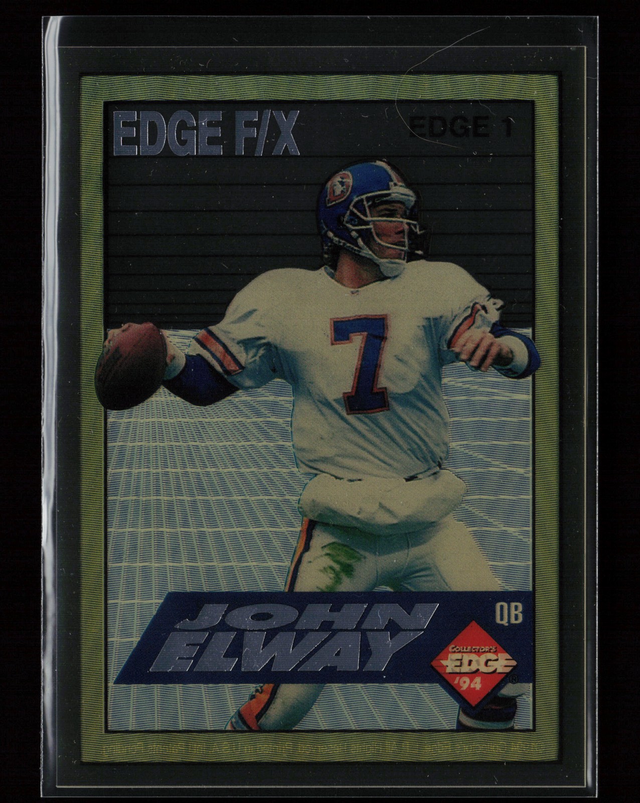 1994 Collector's Edge #1 John Elway Edge F/X Silver Letters